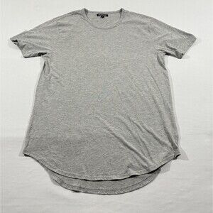 Elwood Mens Oversized Crew Tee Gray Short Sleeve Basic Cotton Poly T-shirt Sz S